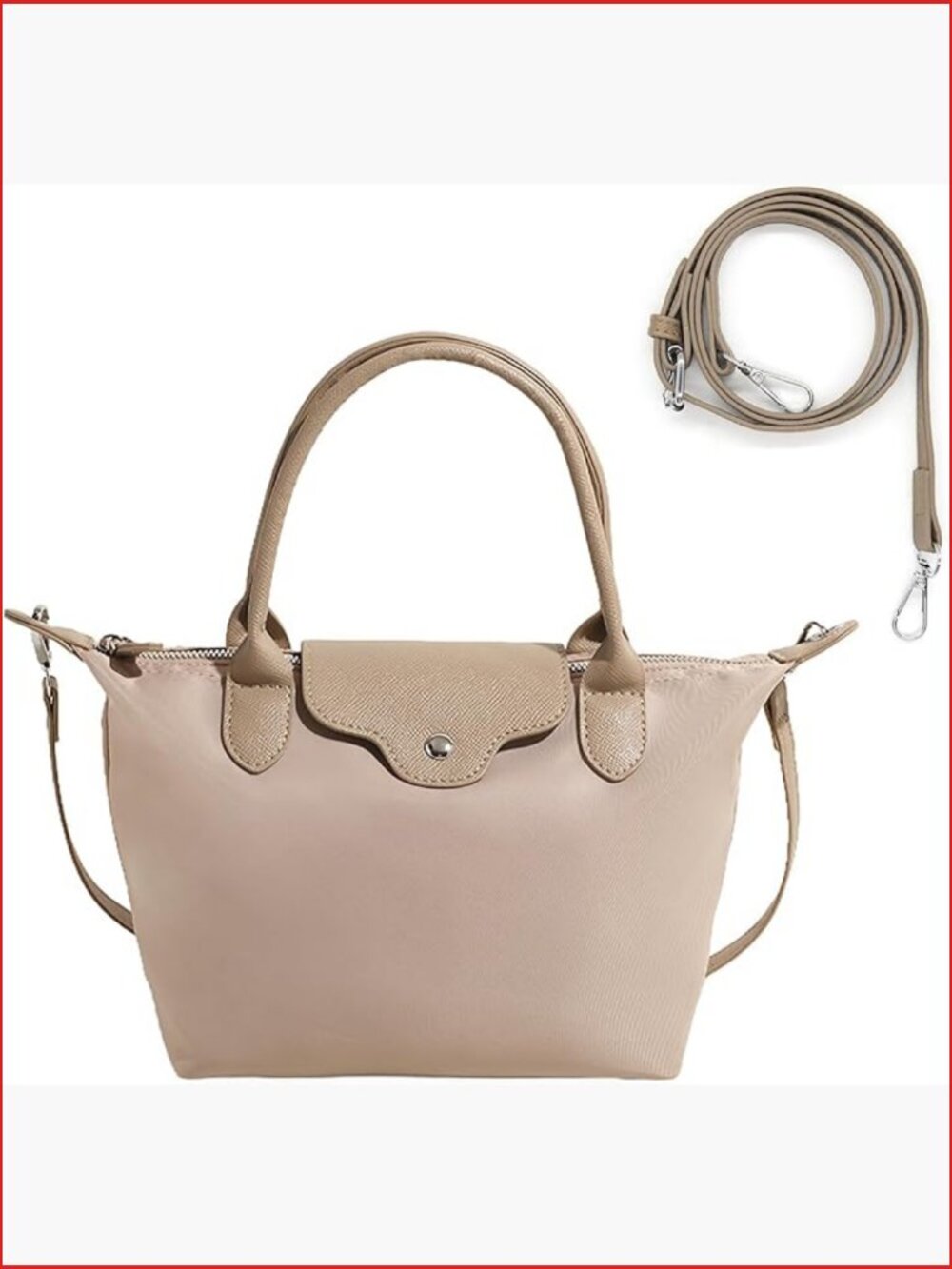 Water-Resistant Nylon Mini Crossbody Tote Hobo Bag with Adjustable Strap